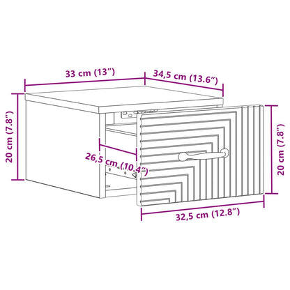 Wall-Mounted Bedside Cabinet 2 pcs Black 34.5 x 33 x 20 cm