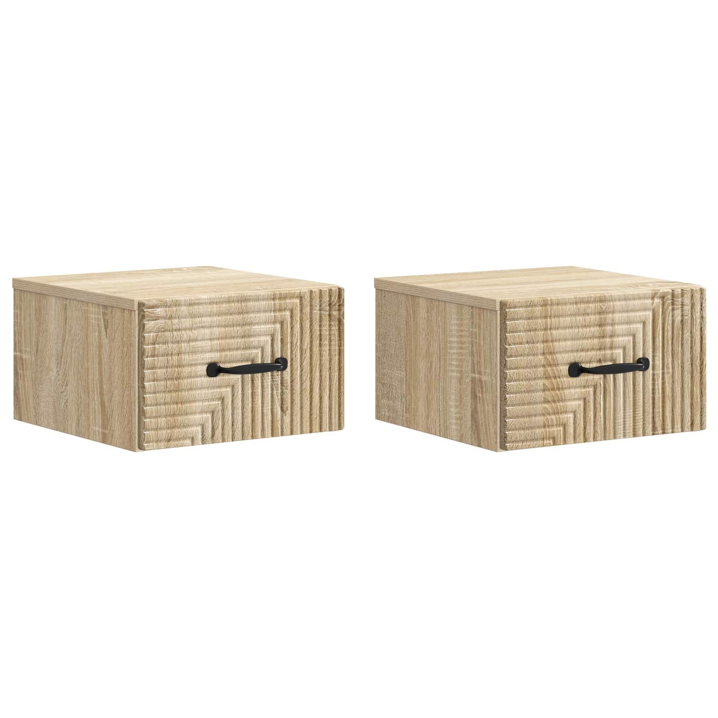 Wall-Mounted Bedside Cabinet 2 pcs Sonoma Oak 34.5 x 33 x 20 cm