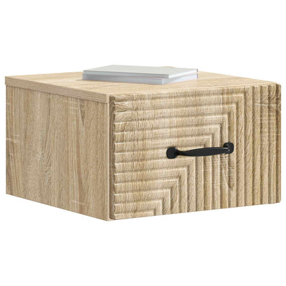 Wall-Mounted Bedside Cabinet 2 pcs Sonoma Oak 34.5 x 33 x 20 cm