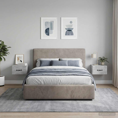 Wall-Mounted Bedside Cabinet 2 pcs Concrete Grey