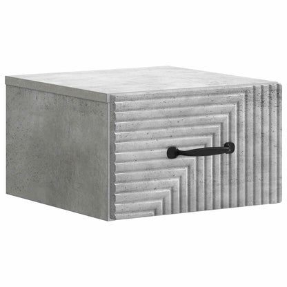 Wall-Mounted Bedside Cabinet with Drawer 2 pcs Concrete Grey