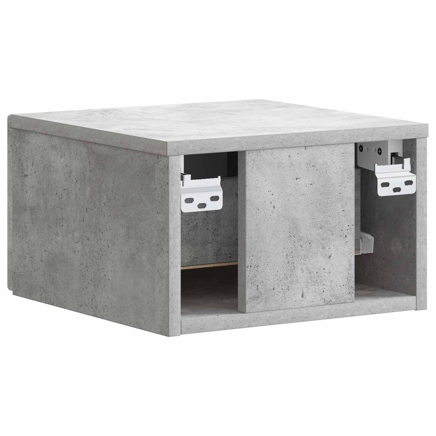 Wall-Mounted Bedside Cabinet with Drawer 2 pcs Concrete Grey