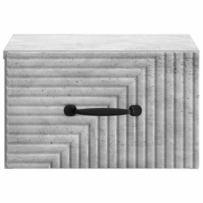 Wall-Mounted Bedside Cabinet with Drawer 2 pcs Concrete Grey