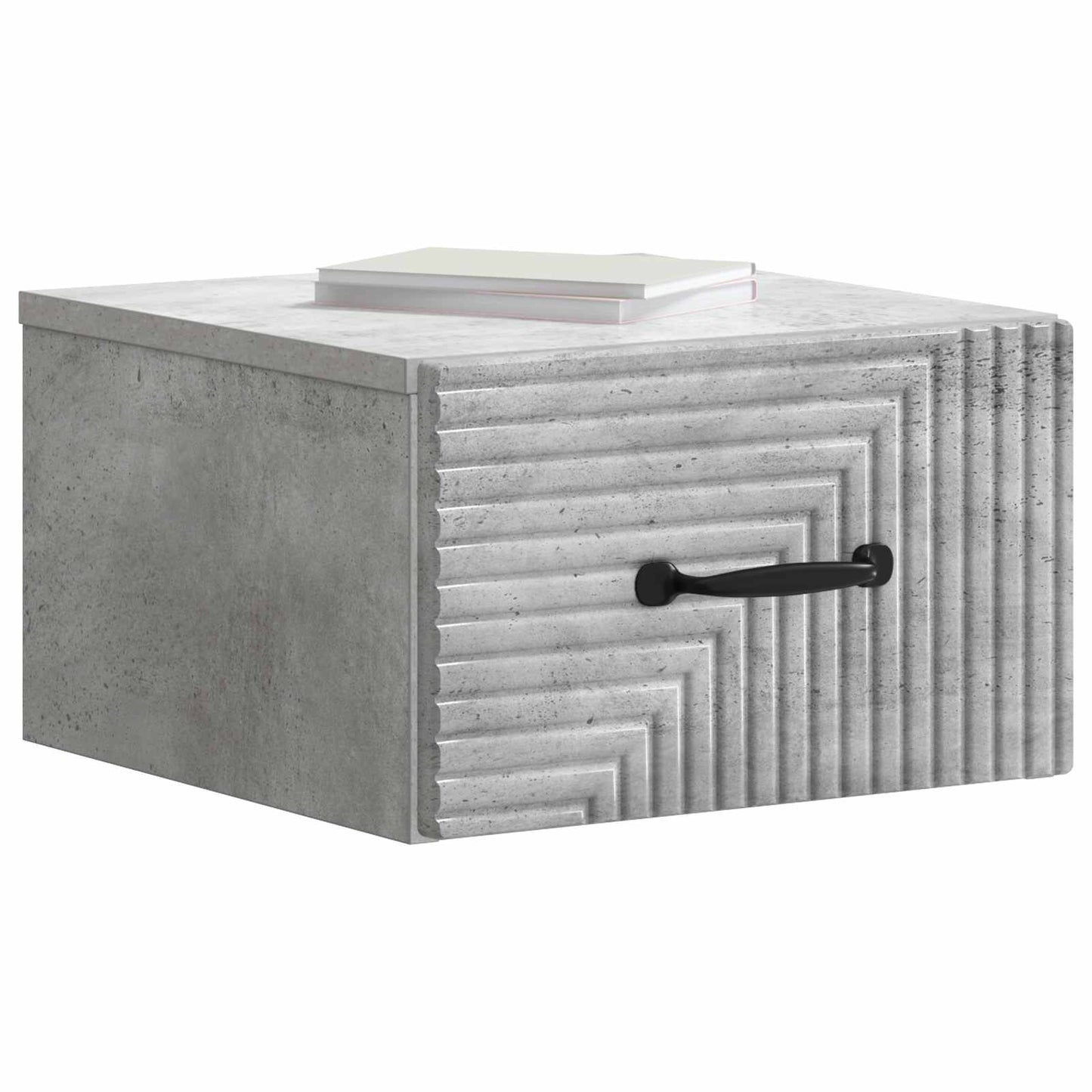 Wall-Mounted Bedside Cabinet with Drawer 2 pcs Concrete Grey