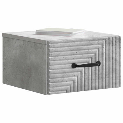 Wall-Mounted Bedside Cabinet with Drawer 2 pcs Concrete Grey