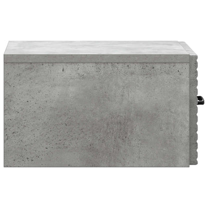 Wall-Mounted Bedside Cabinet with Drawer 2 pcs Concrete Grey