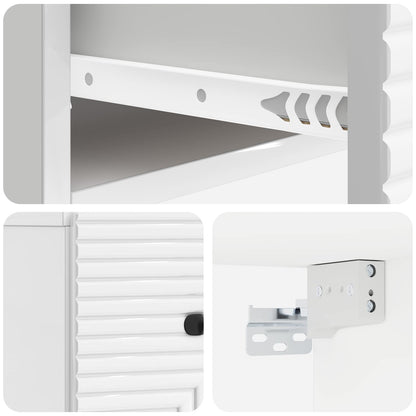 Wall-Mounted Bedside Cabinet with Drawer 2 pcs High Gloss White