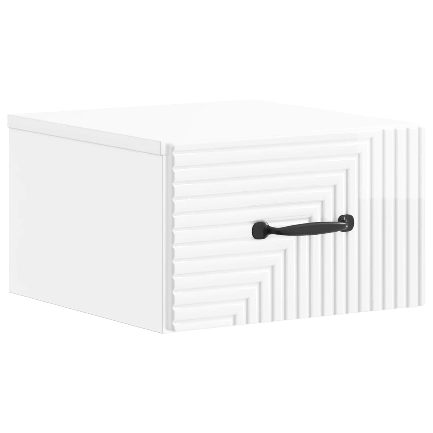 Wall-Mounted Bedside Cabinet with Drawer 2 pcs High Gloss White