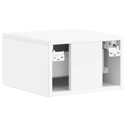 Wall-Mounted Bedside Cabinet with Drawer 2 pcs High Gloss White