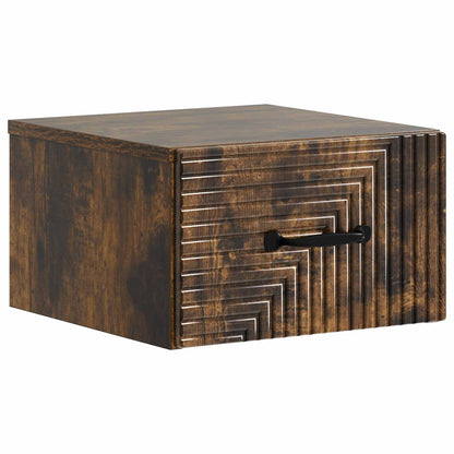 Wall-Mounted Bedside Cabinet Smoked Oak 34.5 x 33 x 20 cm