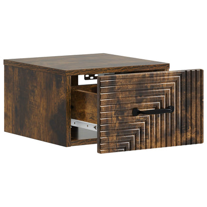 Wall-Mounted Bedside Cabinet Smoked Oak 34.5 x 33 x 20 cm