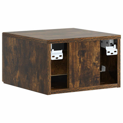 Wall-Mounted Bedside Cabinet Smoked Oak 34.5 x 33 x 20 cm