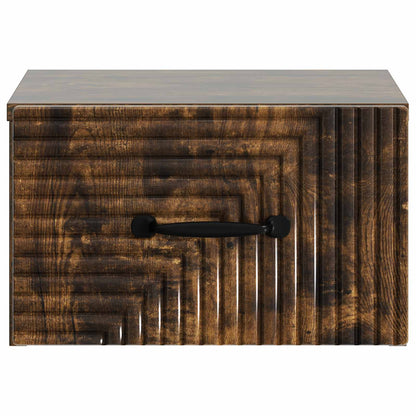 Wall-Mounted Bedside Cabinet Smoked Oak 34.5 x 33 x 20 cm