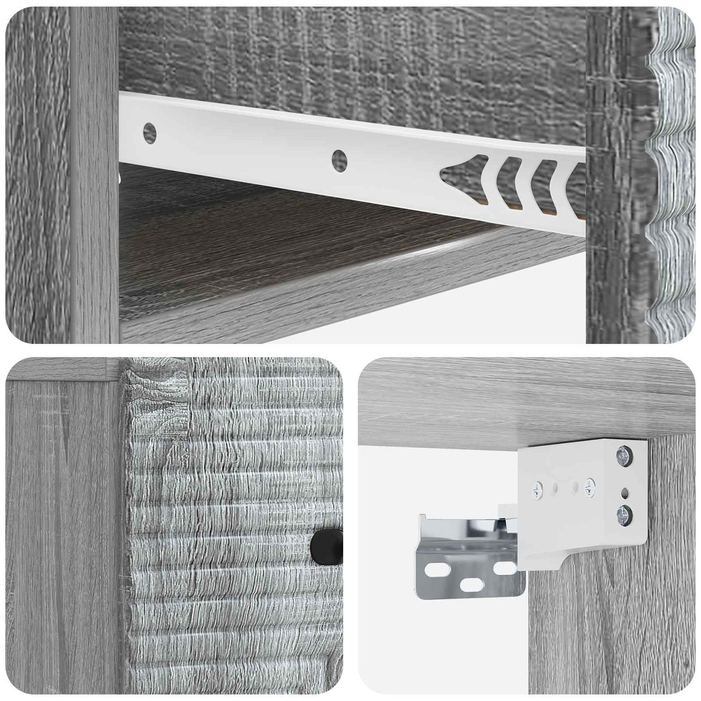 Wall-Mounted Bedside Cabinet 2 pcs Grey Sonoma Engineered Wood