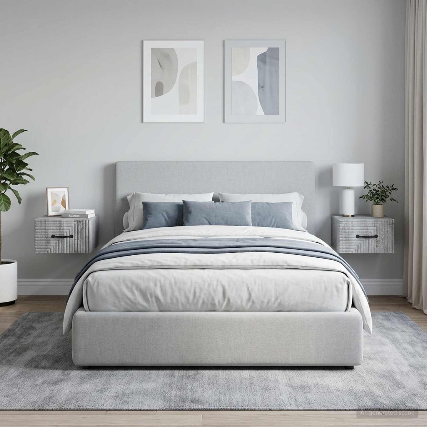 Wall-Mounted Bedside Cabinet 2 pcs Grey Sonoma Engineered Wood