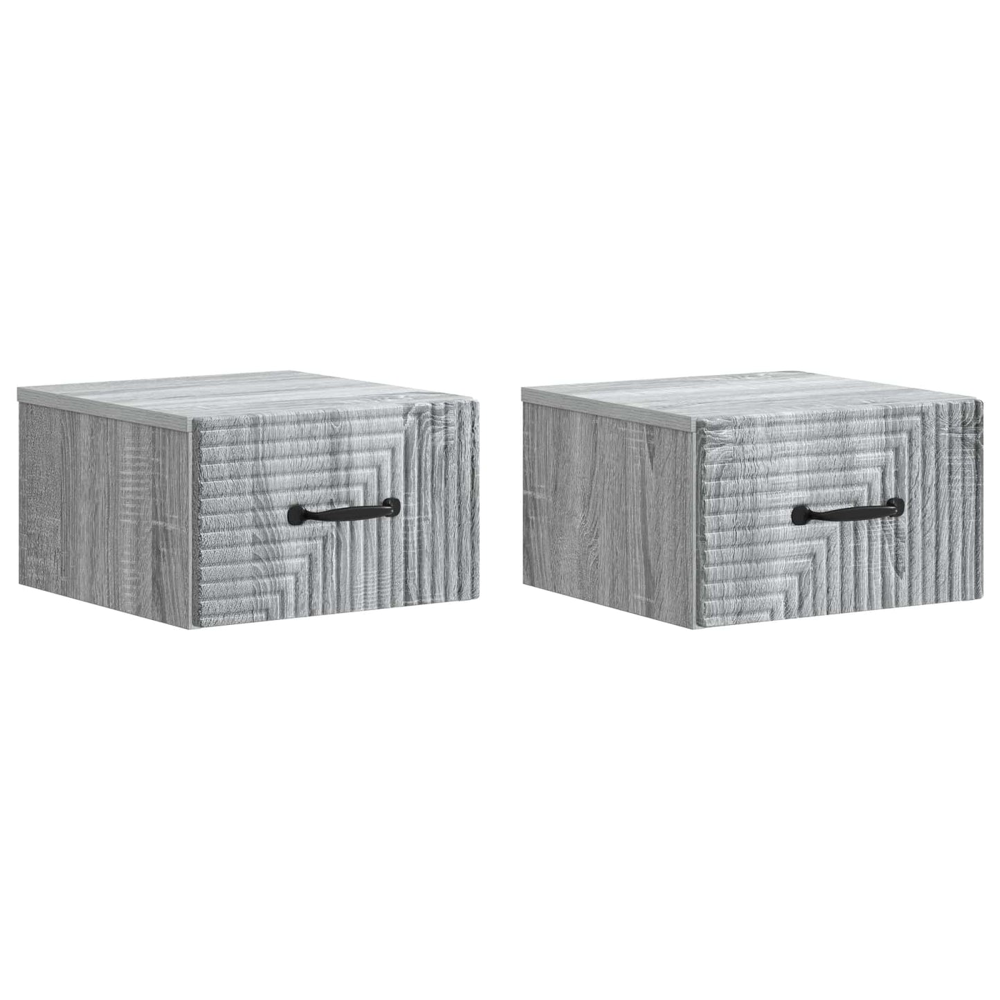 Wall-Mounted Bedside Cabinet 2 pcs Grey Sonoma Engineered Wood