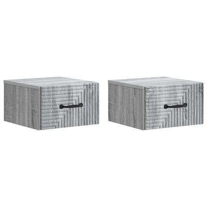Wall-Mounted Bedside Cabinet 2 pcs Grey Sonoma Engineered Wood