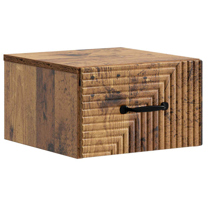 Wall-Mounted Bedside Cabinet Old Wood 34.5 x 33 x 20 cm