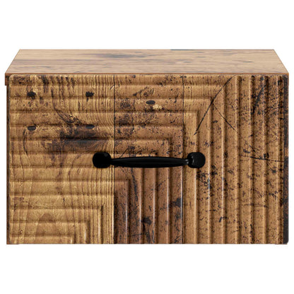 Wall-Mounted Bedside Cabinet Old Wood 34.5 x 33 x 20 cm