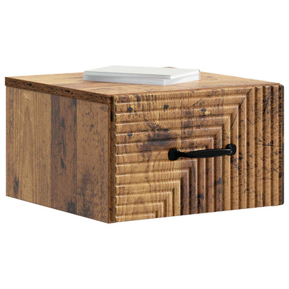 Wall-Mounted Bedside Cabinet 2 pcs Old Wood 34.5 x 33 x 20 cm