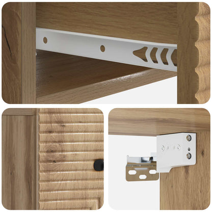 Wall-Mounted Bedside Cabinet 2 pcs Artisan Oak Engineered Wood
