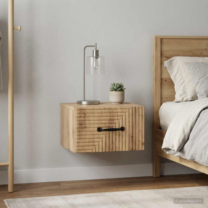 Wall-Mounted Bedside Cabinet 2 pcs Artisan Oak Engineered Wood