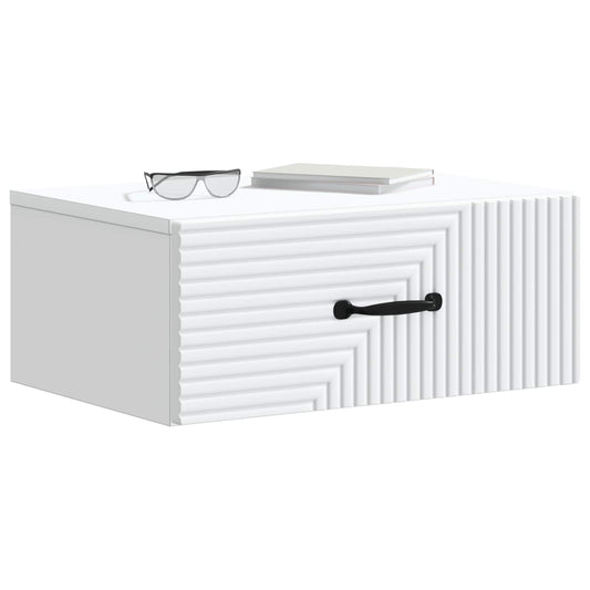 Wall-Mounted Bedside Cabinet White 49 x 34.5 x 20 cm
