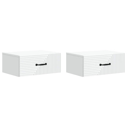 Wall-Mounted Bedside Cabinet 2 pcs White 49 x 34.5 x 20 cm
