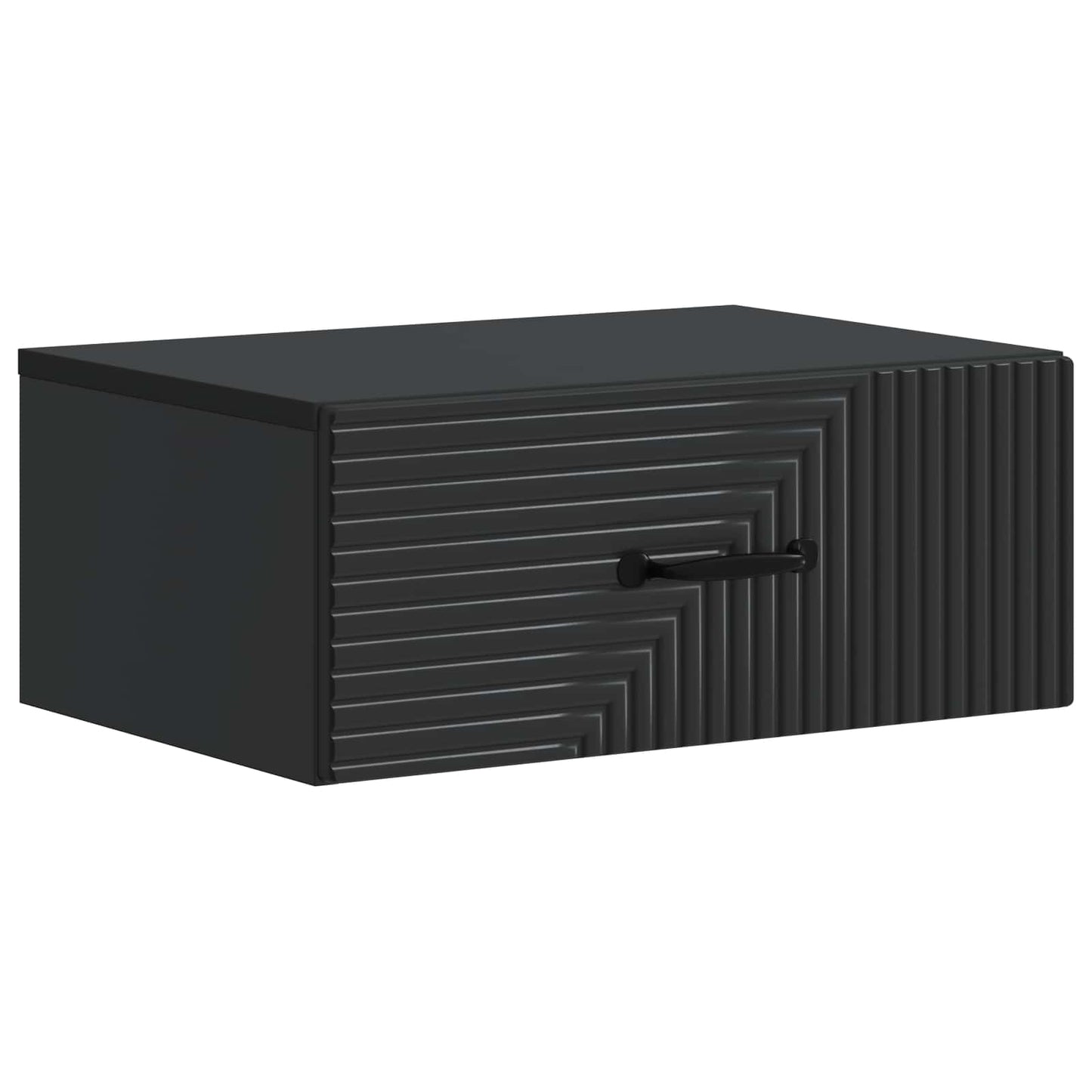 Wall-Mounted Bedside Cabinet Black 49 x 34.5 x 20 cm
