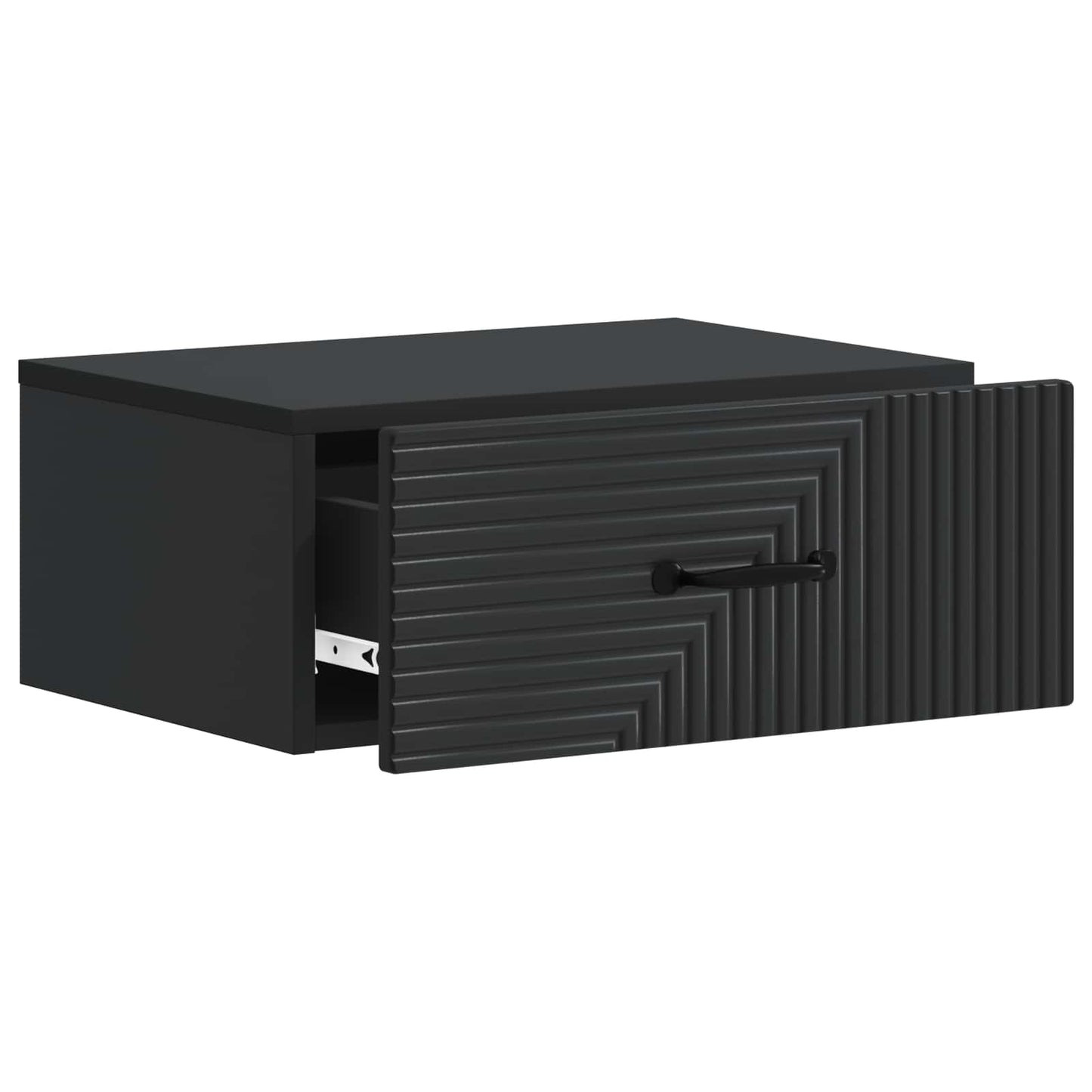 Wall-Mounted Bedside Cabinet Black 49 x 34.5 x 20 cm