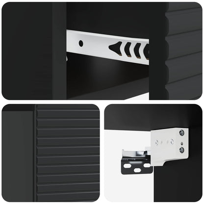 Wall-Mounted Bedside Cabinet 2 pcs Black 49 x 34.5 x 20 cm