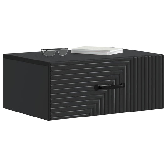 Wall-Mounted Bedside Cabinet 2 pcs Black 49 x 34.5 x 20 cm