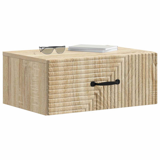 Wall-Mounted Bedside Cabinet Sonoma Oak 49 x 34.5 x 20 cm
