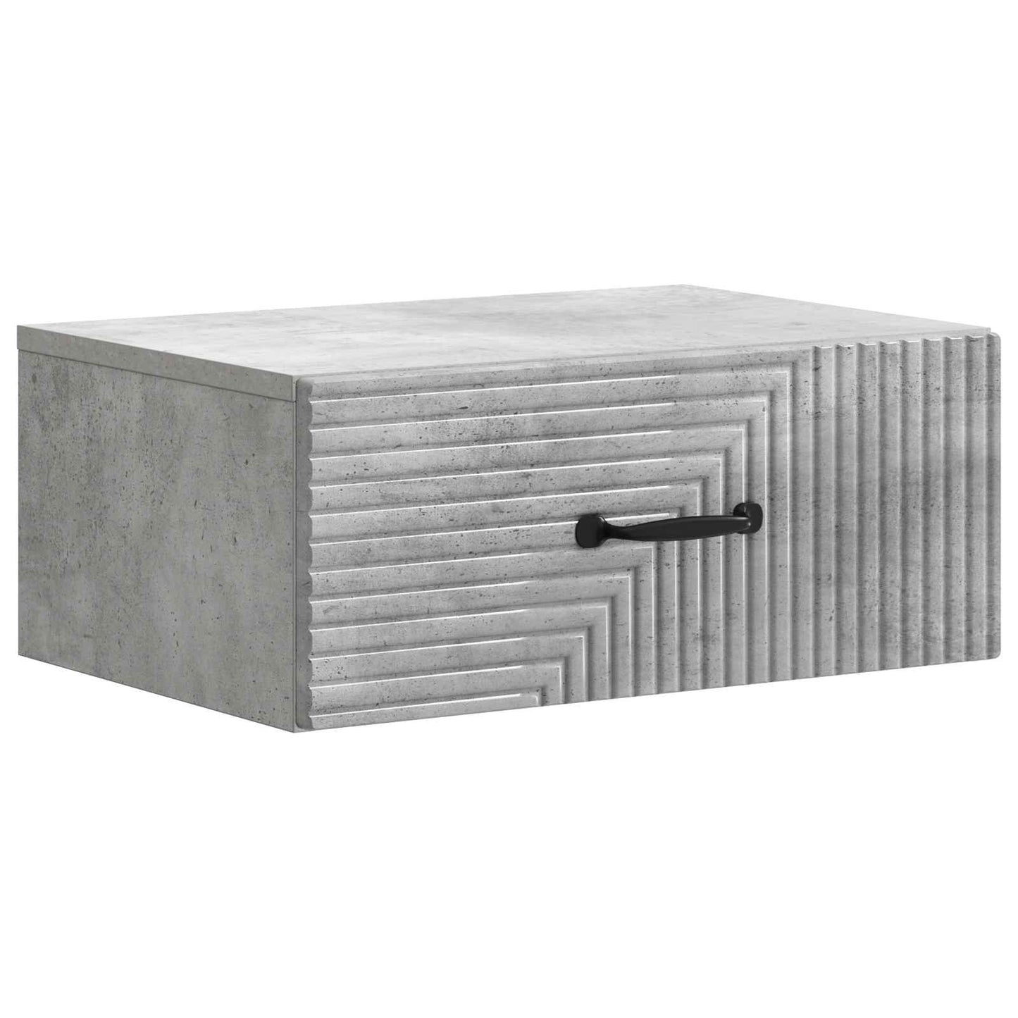 Wall-Mounted Bedside Cabinet with Drawer 2 pcs Concrete Grey