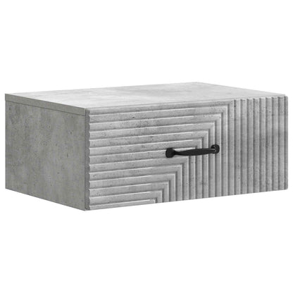 Wall-Mounted Bedside Cabinet with Drawer 2 pcs Concrete Grey