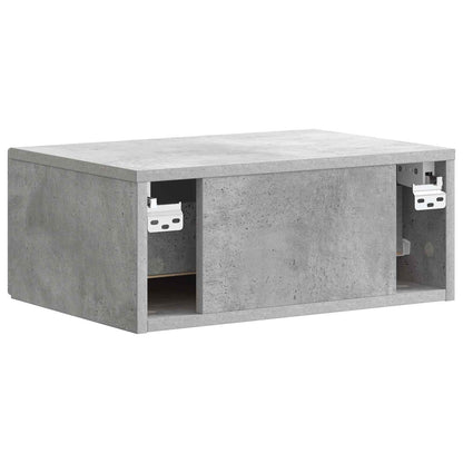 Wall-Mounted Bedside Cabinet with Drawer 2 pcs Concrete Grey