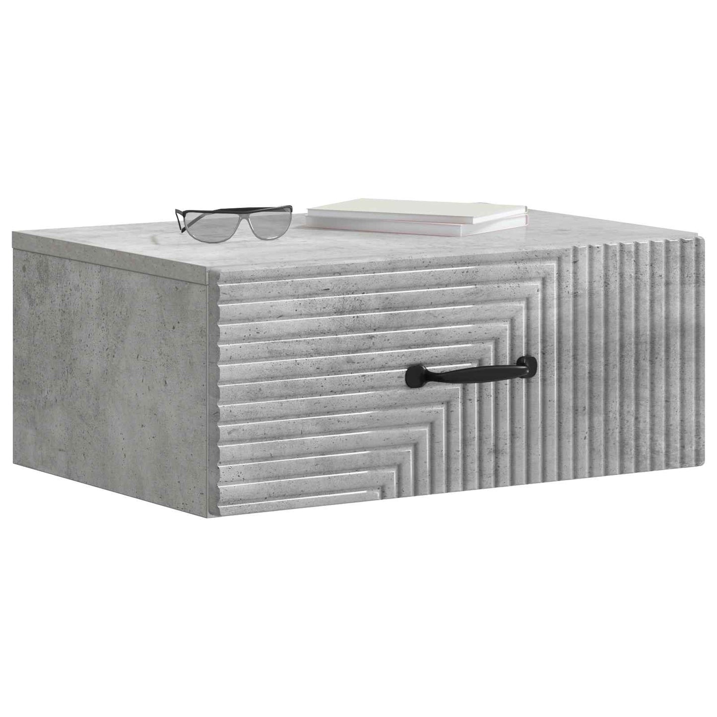 Wall-Mounted Bedside Cabinet with Drawer 2 pcs Concrete Grey