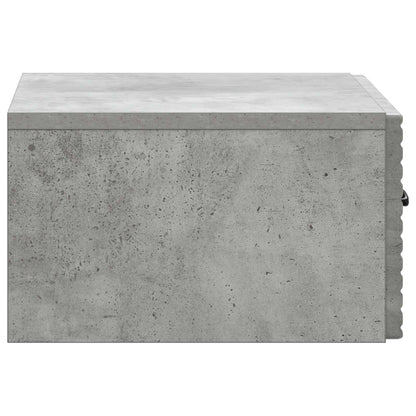 Wall-Mounted Bedside Cabinet with Drawer 2 pcs Concrete Grey