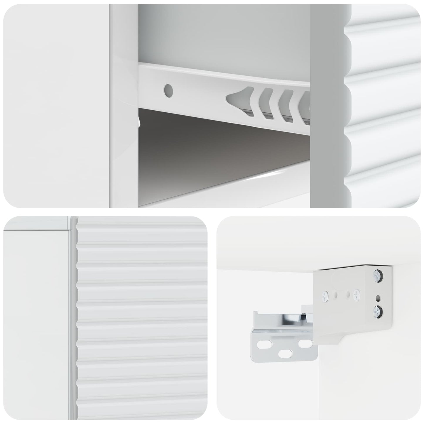 Wall-Mounted Bedside Cabinet with Drawer 2 pcs High Gloss White