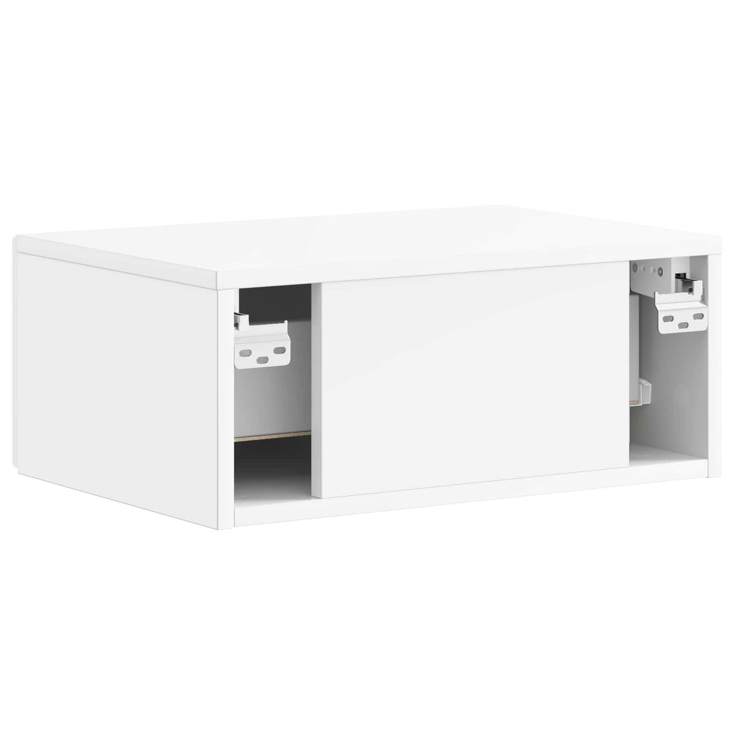 Wall-Mounted Bedside Cabinet with Drawer 2 pcs High Gloss White