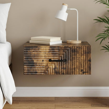 Wall-Mounted Bedside Cabinet Smoked Oak 49 x 34.5 x 20 cm