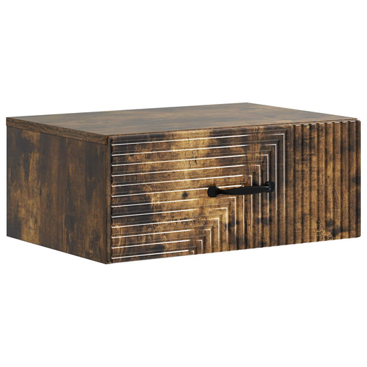 Wall-Mounted Bedside Cabinet Smoked Oak 49 x 34.5 x 20 cm