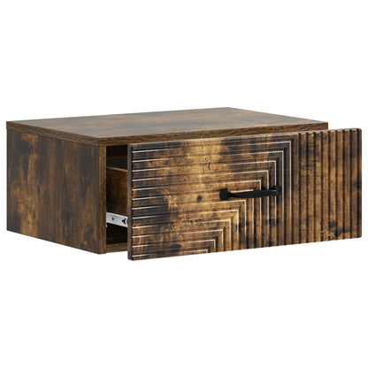 Wall-Mounted Bedside Cabinet 2 pcs Smoked Oak 49 x 34.5 x 20 cm