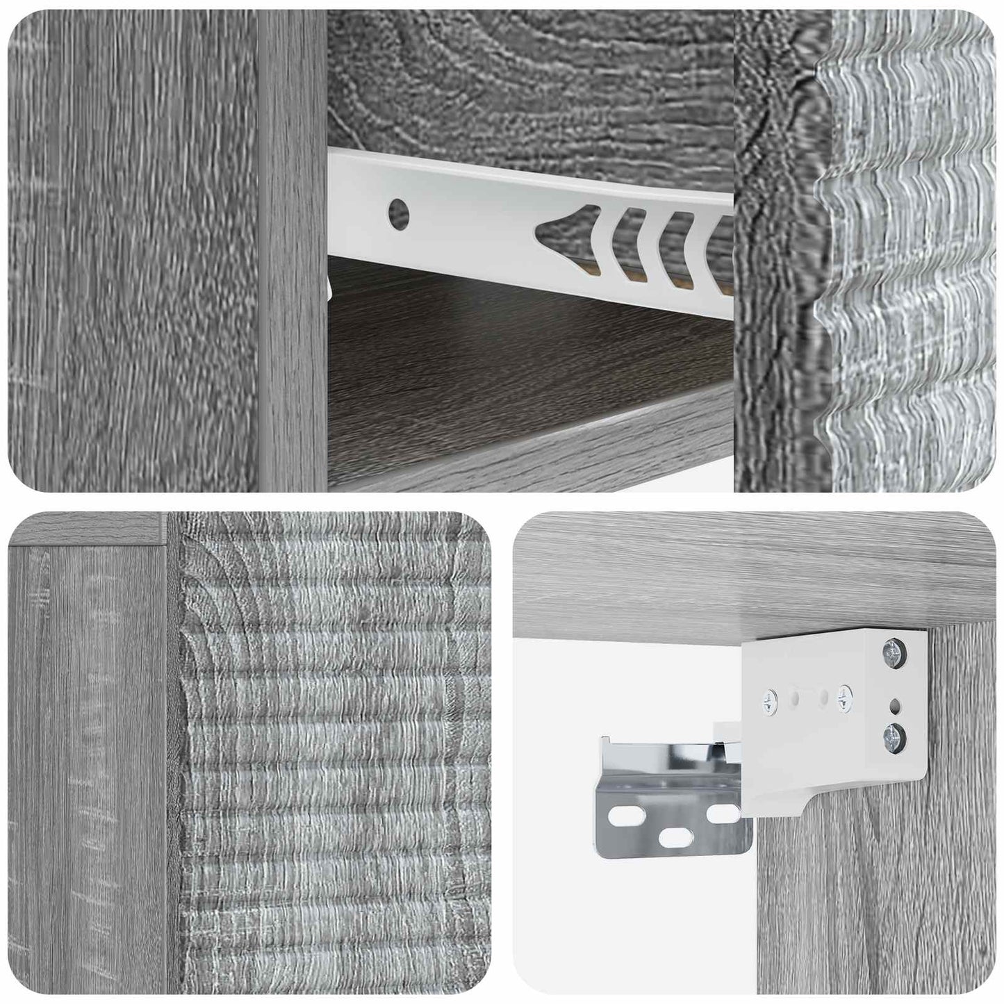 Wall-Mounted Bedside Cabinet 2 pcs Grey Sonoma Engineered Wood