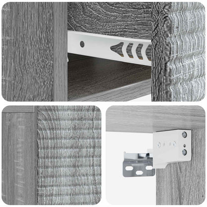 Wall-Mounted Bedside Cabinet 2 pcs Grey Sonoma