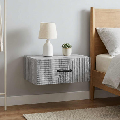 Wall-Mounted Bedside Cabinet 2 pcs Grey Sonoma