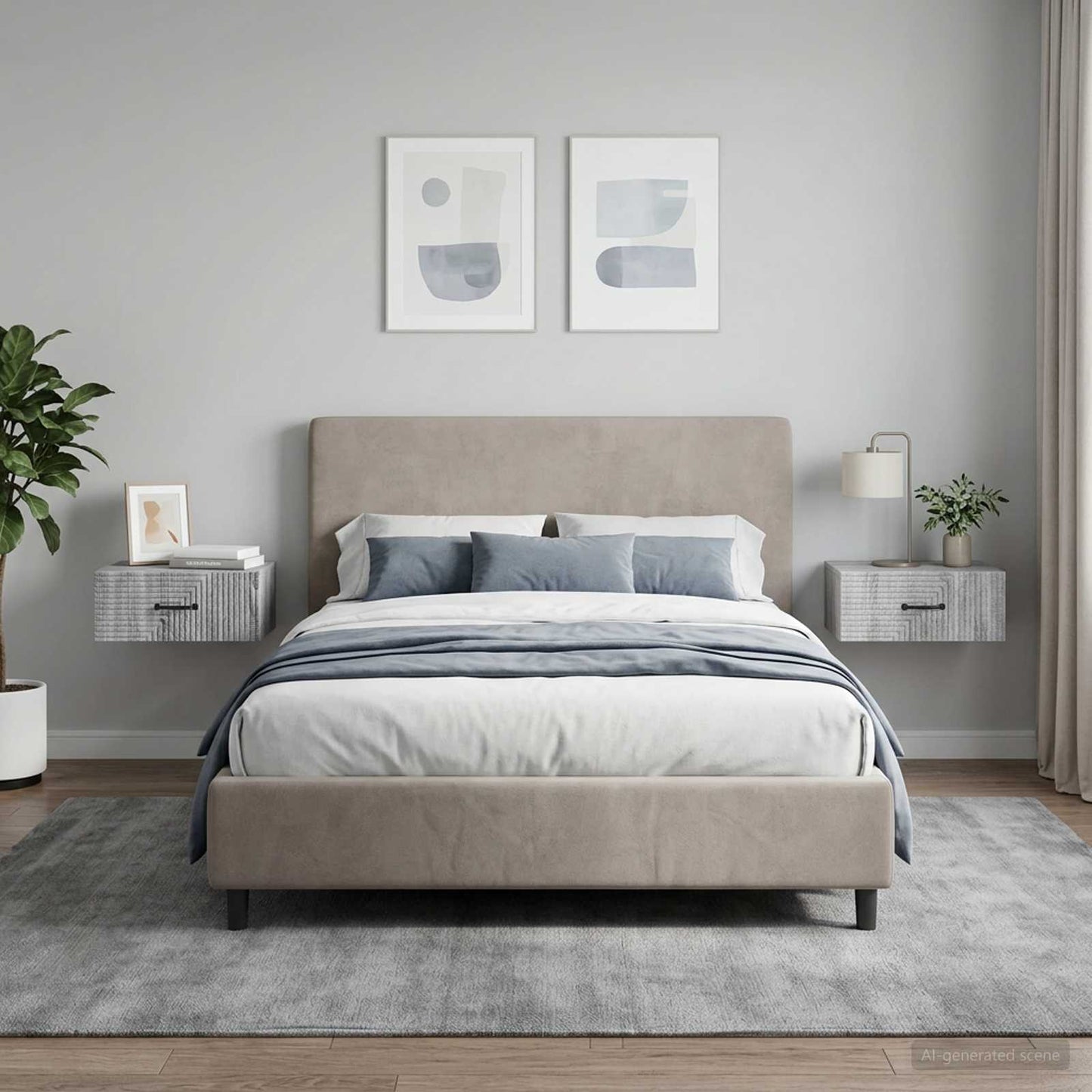 Wall-Mounted Bedside Cabinet 2 pcs Grey Sonoma Engineered Wood