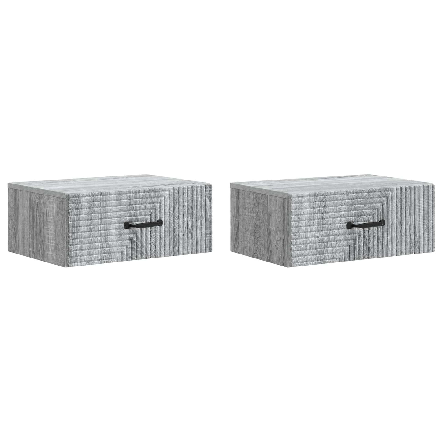 Wall-Mounted Bedside Cabinet 2 pcs Grey Sonoma