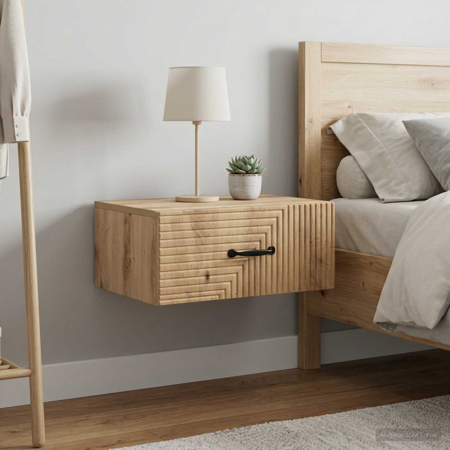 Wall-Mounted Bedside Cabinet 2 pcs Artisan Oak Engineered Wood