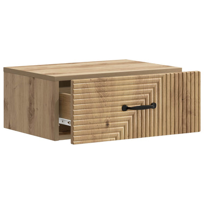 Wall-Mounted Bedside Cabinet 2 pcs Artisan Oak Engineered Wood